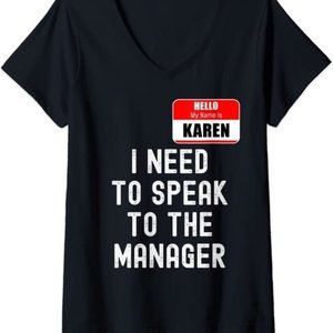 😂 Karen Halloween Costume, Speak To The Manager, Funny Meme V-Neck T-Shirt